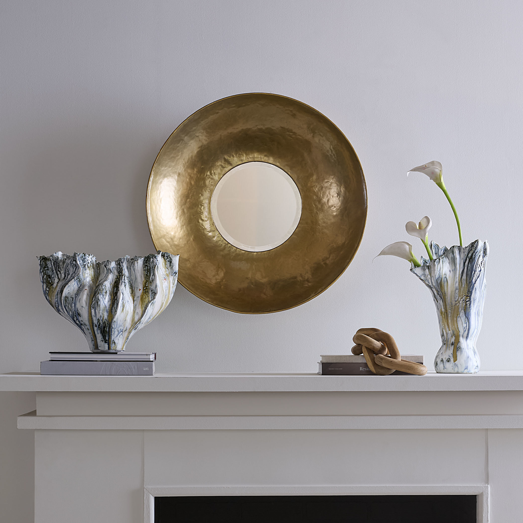 Theia 26.5 X 26.5 inch Hammered Gold Mirror