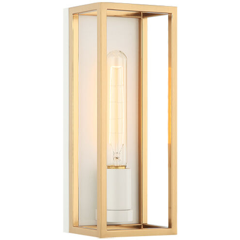 Shadowbox LED 4.75 inch White and Aged Gold Brass Wall Sconce Wall Light