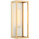 Shadowbox LED 4.75 inch White and Aged Gold Brass Wall Sconce Wall Light