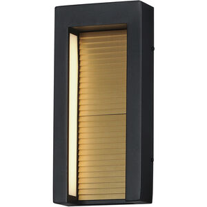 Alcove LED 14 inch Black and Gold Outdoor Wall Sconce