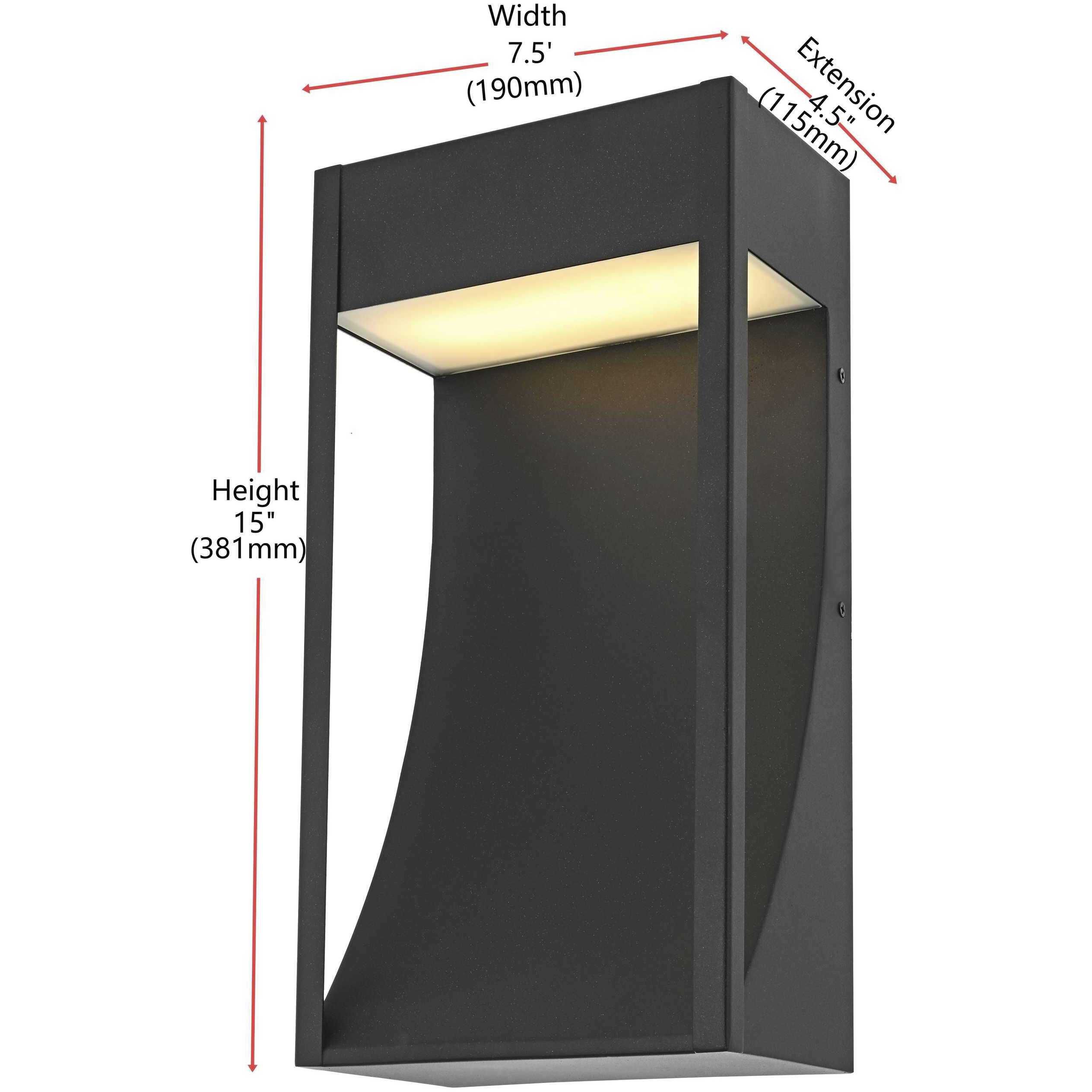Adriel 1 Light 15 inch Black Outdoor Wall Sconce