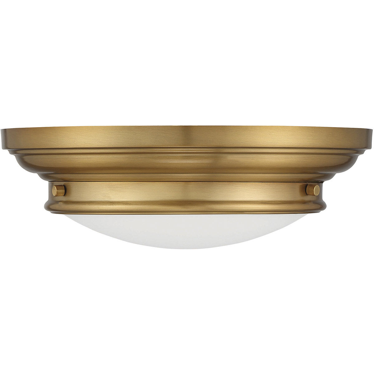 Transitional 2 Light 13 inch Natural Brass Flush Mount Ceiling Light