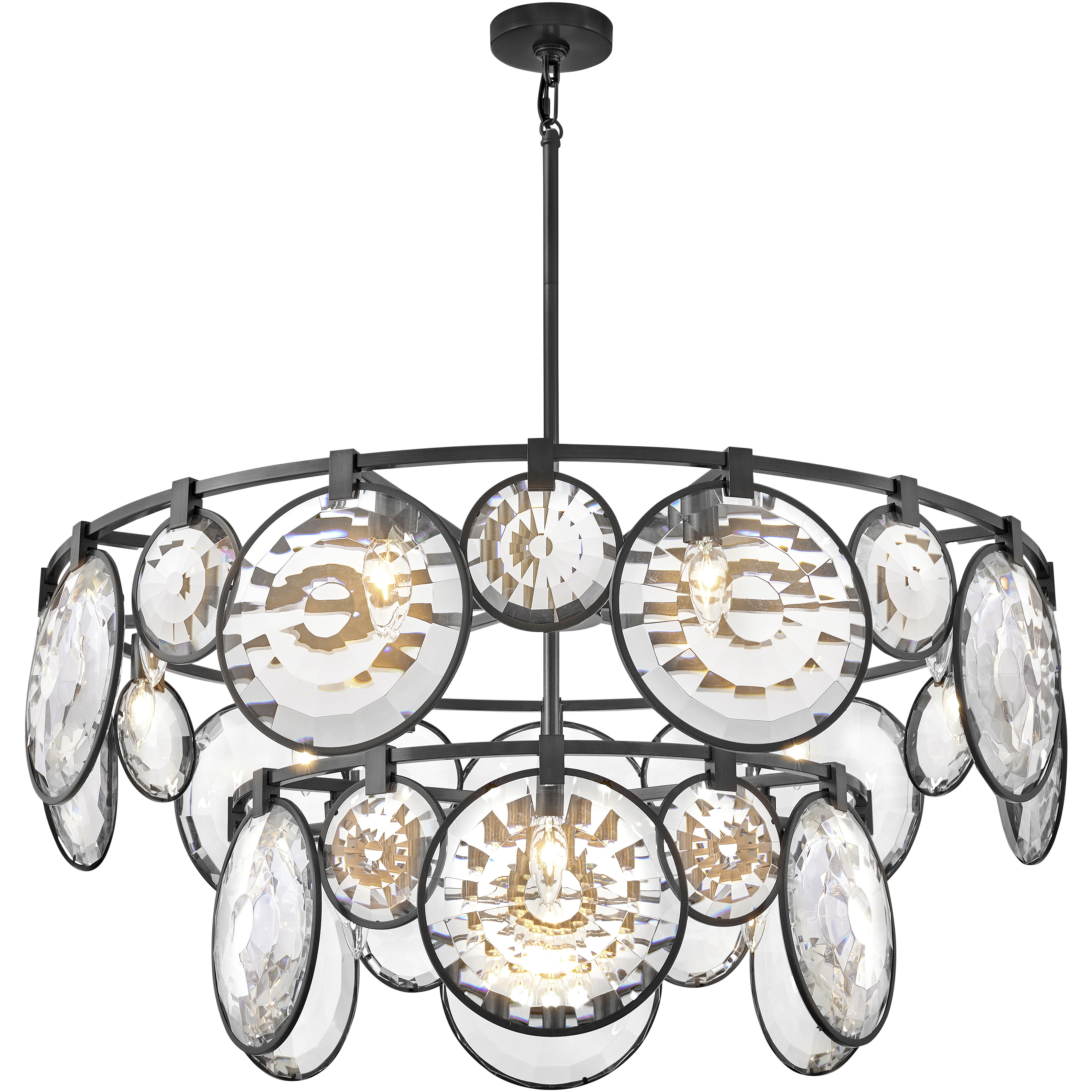 Nala LED 40 inch Black Chandelier Ceiling Light