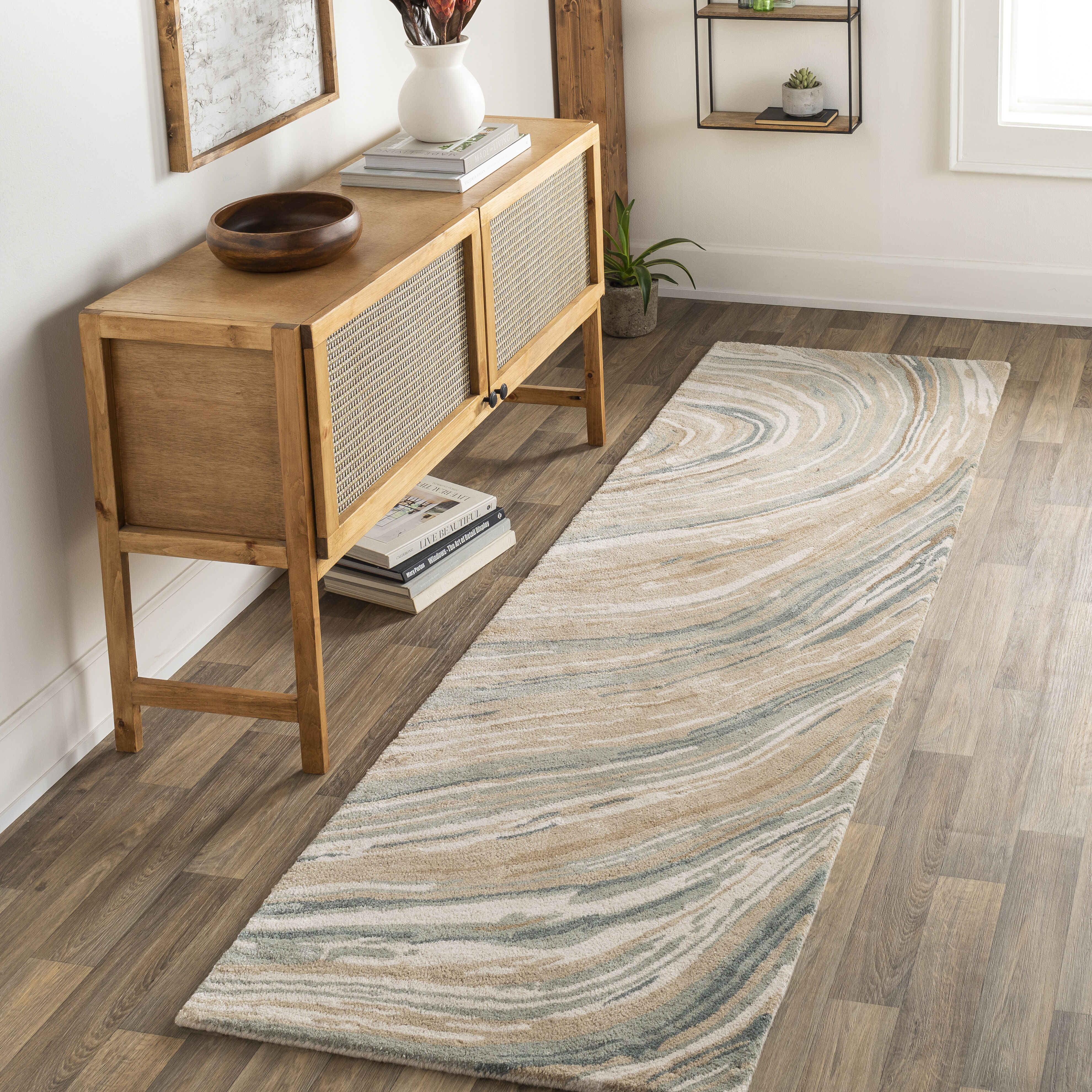 Kavita 96 X 30 inch Tan Rug in 2.5 x 8, Runner