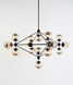 Canada 15 Light 51 inch Black Chandelier Ceiling Light, Geometric Sphere, Black Frame