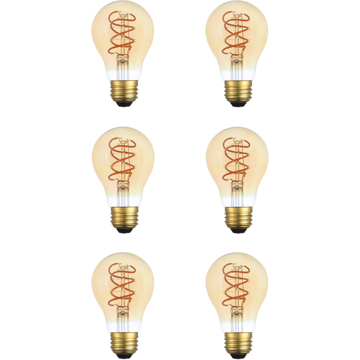 Raedyn LED A19 San'an LED E26 6 watt 120V 2000K LED Light Bulb, Pack of 6