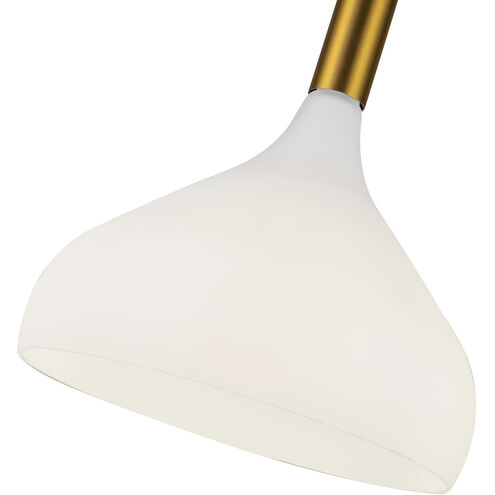 Alora Mood Belleview 1 Light 11.88 inch Aged Gold Pendant Ceiling Light in Opal Glass