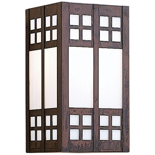 Glasgow 1 Light 4.75 inch Rustic Brown Wall Mount Wall Light in Gold White Iridescent and White Opalescent
