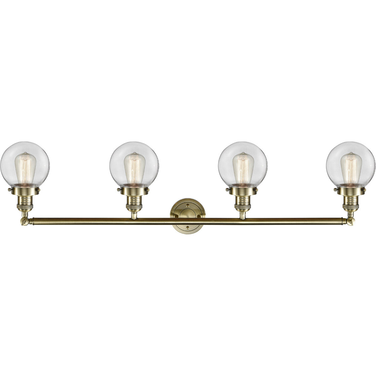 Franklin Restoration Beacon LED 42 inch Antique Brass Bath Vanity Light Wall Light in Clear Glass, Franklin Restoration