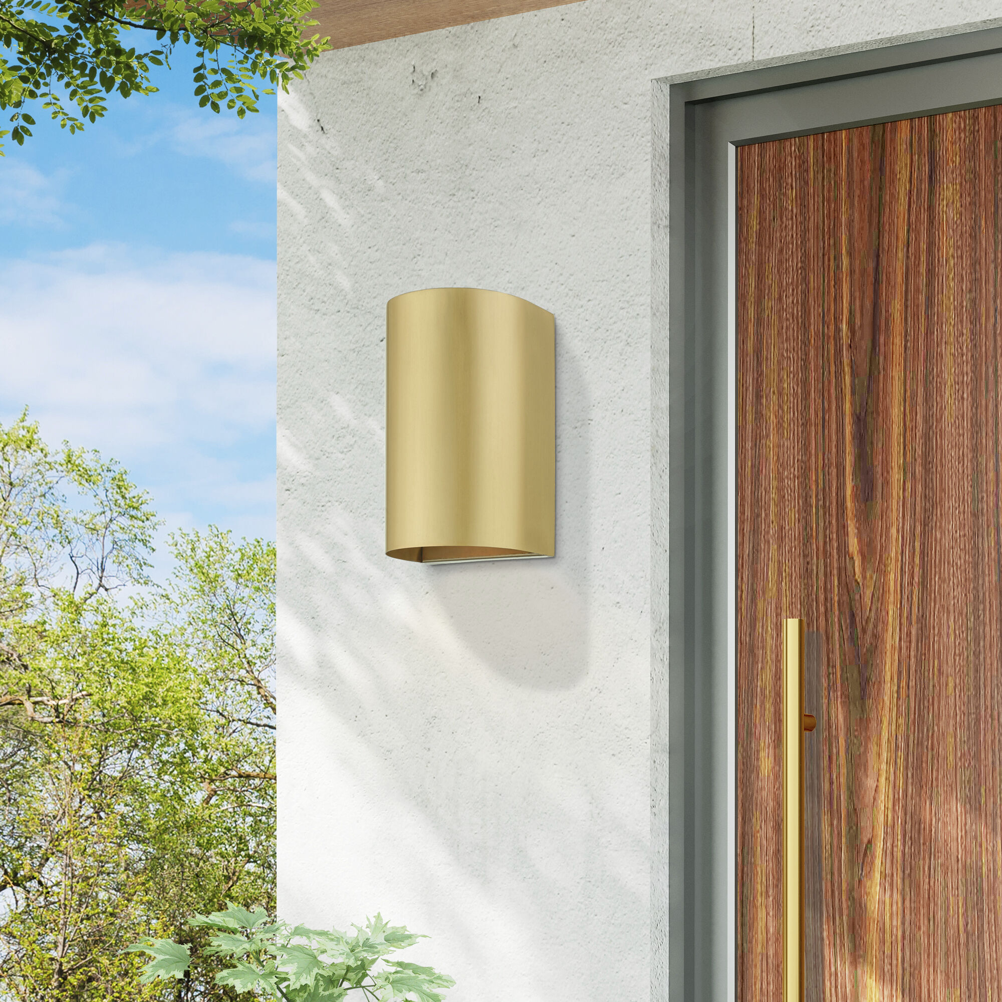 Bond 1 Light 7 inch Satin Gold Outdoor / Indoor Small Sconce, Small