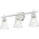 Belle 3 Light 24 inch Brushed Nickel Bath Vanity Light Wall Light
