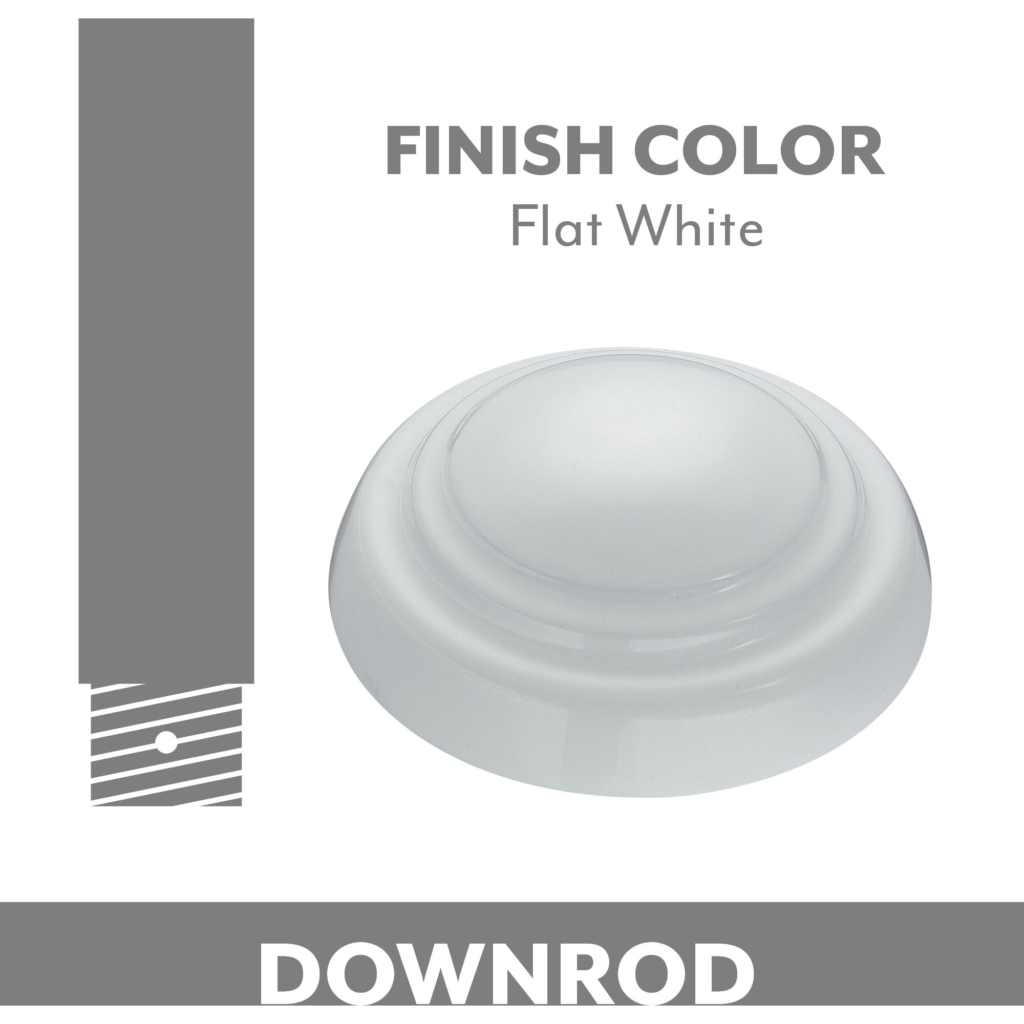 Aire Flat White Down Rod in 72