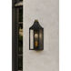 Hurstborne 1 Light 15.75 inch Dark Matte Black and Painted Legacy Brass Outdoor Wall Lantern