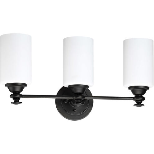 Neighborhood Dardyn 3 Light 21.5 inch Espresso Vanity Light Wall Light in White Frosted Glass