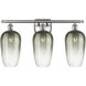Ballston Brookhaven Flute 3 Light 27 inch Brushed Satin Nickel Bath Vanity Light Wall Light in Slate Glass