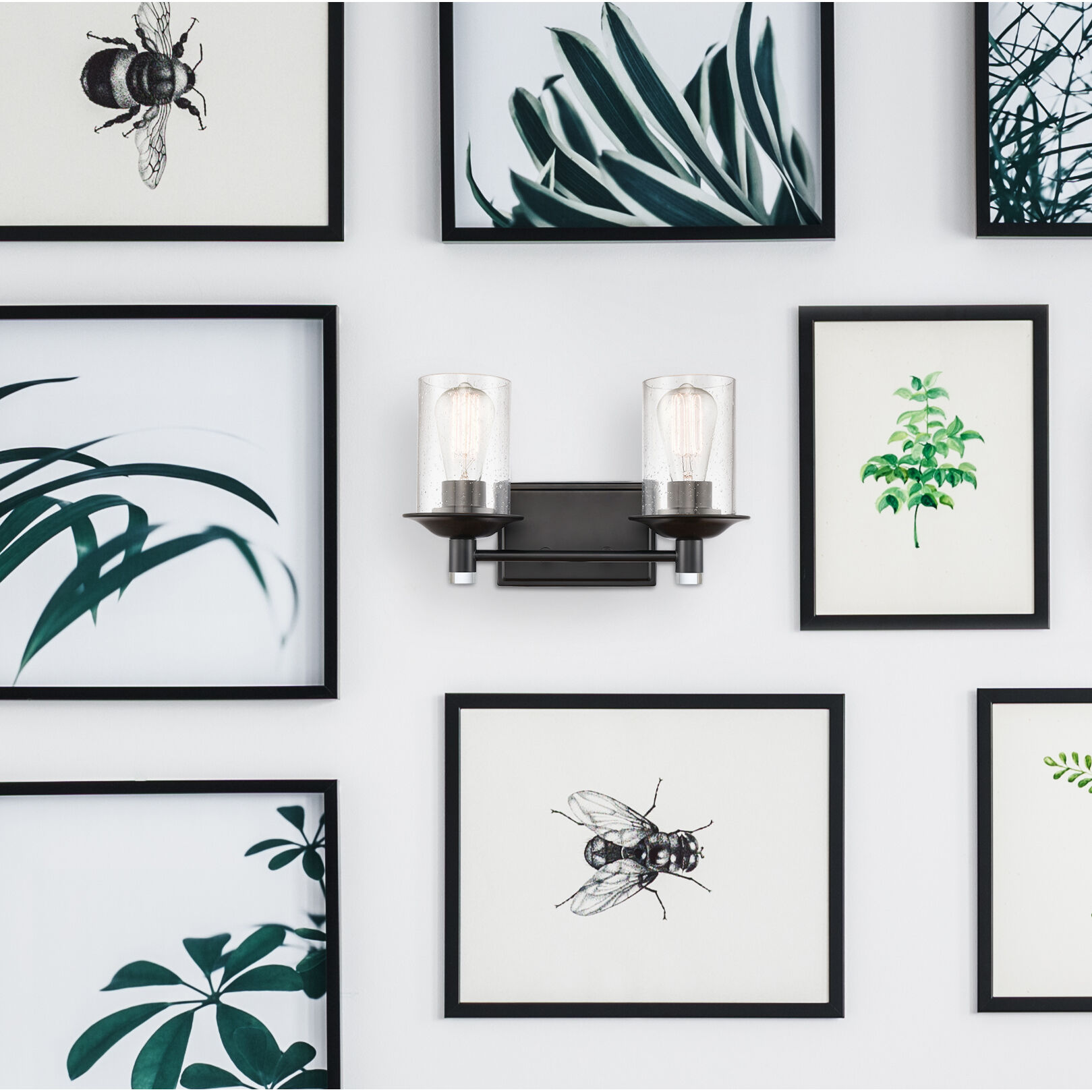 Manhattan 2 Light 14.5 inch Matte Black Bath Vanity Light Wall Light