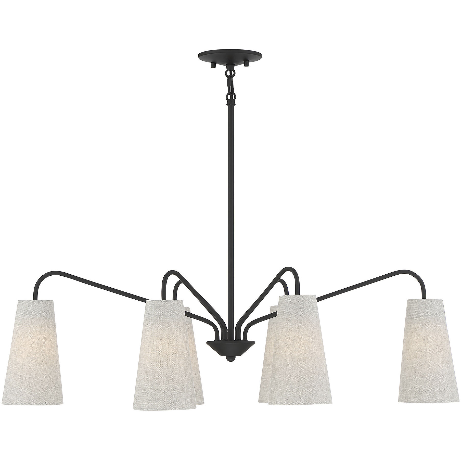 Edgewood 6 Light 35 inch Matte Black Linear Chandelier Ceiling Light, Essentials