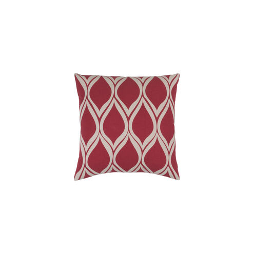 Somerset 20 X 20 inch Dark Red and Ivory Throw Pillow