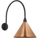 Thomas O'Brien Academy Barn Light LED 22.25 inch Matte Black Arched Mack Barn Light in 12.5" Soft Copper Conical Savannah Shade