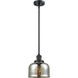 Franklin Restoration Bell LED 8 inch Matte Black Mini Pendant Ceiling Light in Silver Plated Mercury, Franklin Restoration