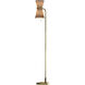 Gable 57.5 inch 60 watt Antique Natural Brass Floor Lamp Portable Light in Storm Blue