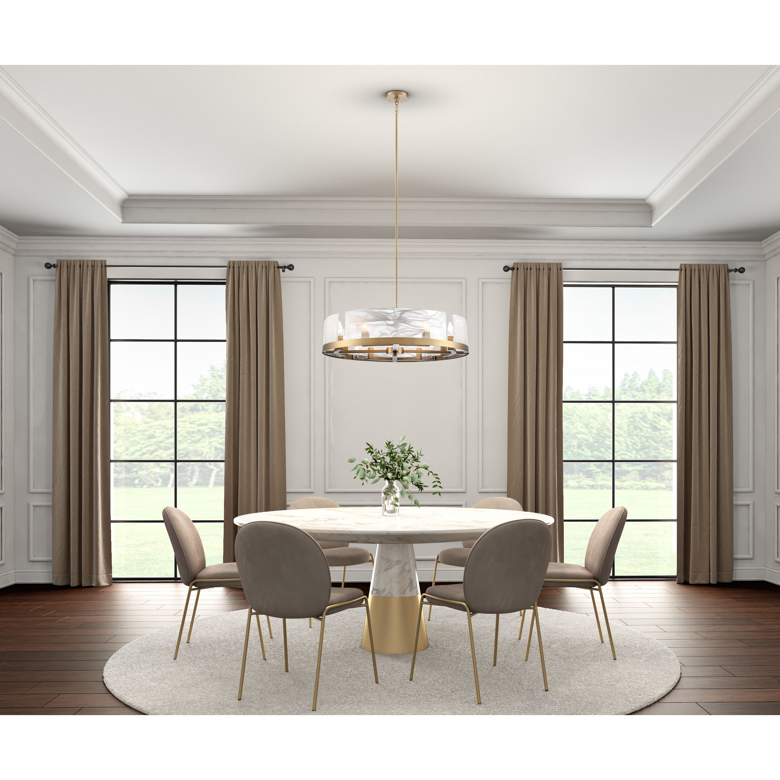 Skye 8 Light 28 inch Brushed Brass Chandelier Ceiling Light