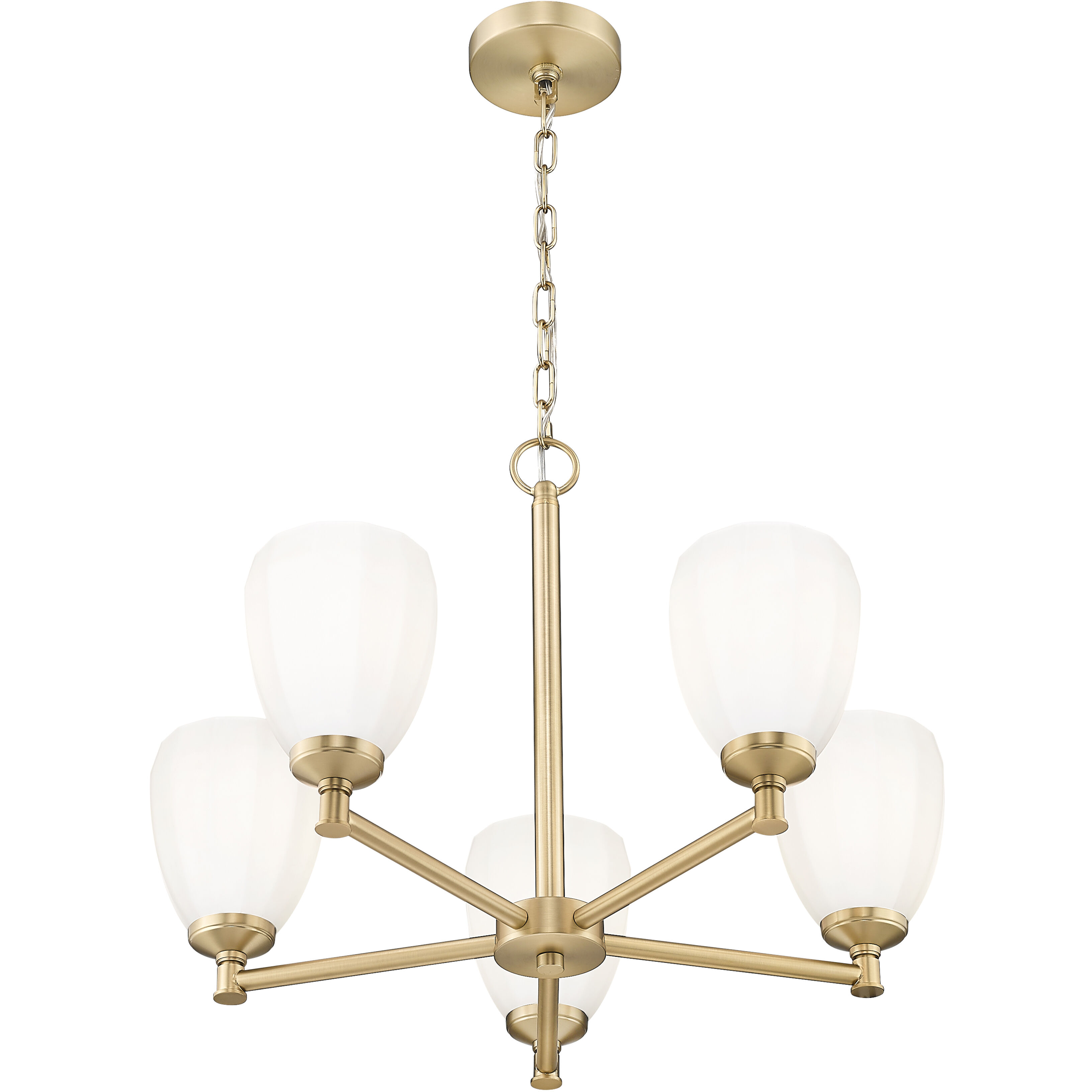 Oren 5 Light 25 inch Modern Gold Chandelier Ceiling Light