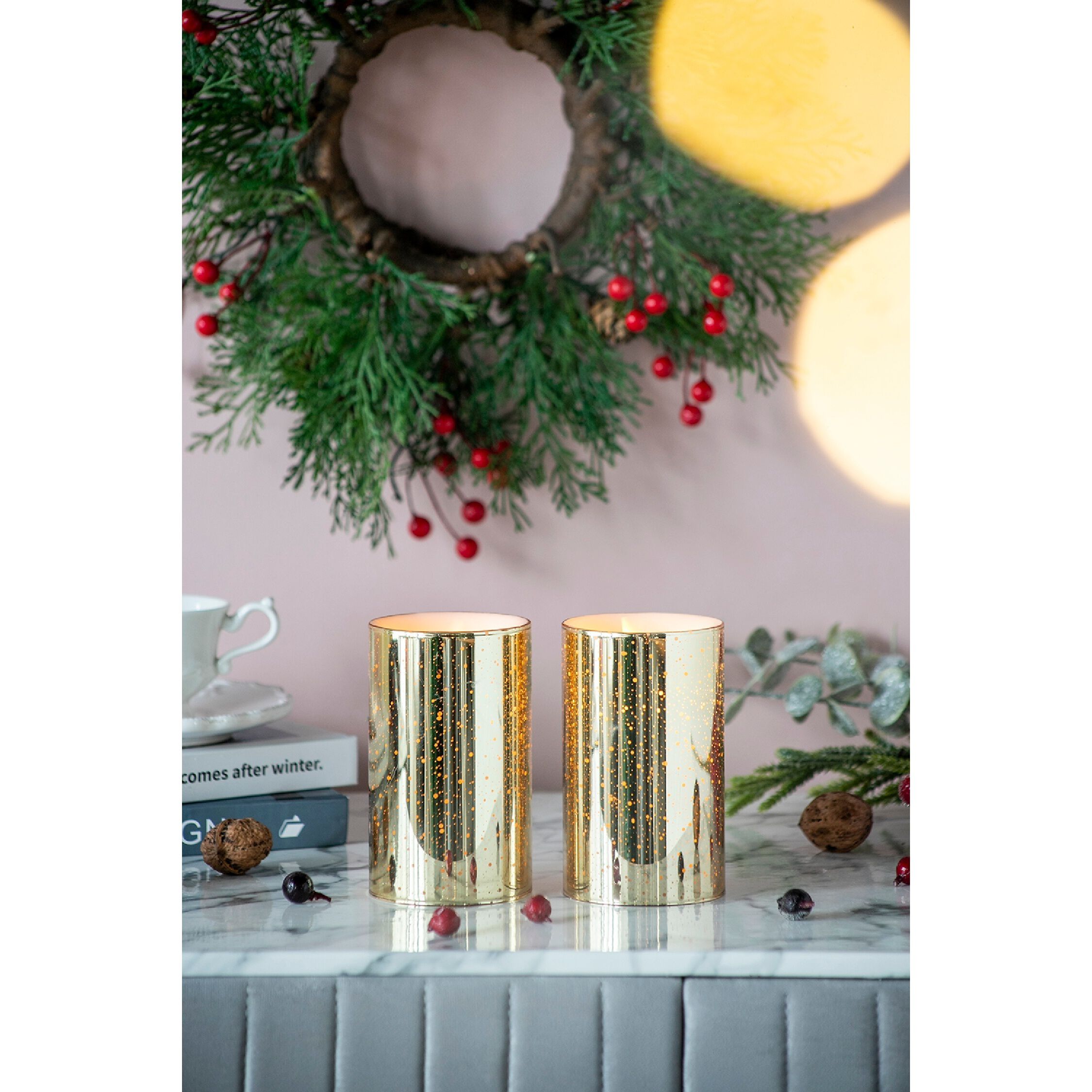 Speckled 5 X 3 inch LED Candle