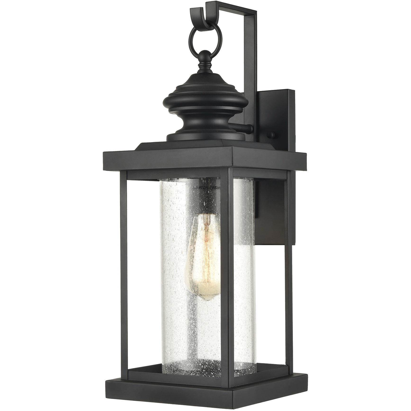 Minersville 1 Light 21 inch Matte Black Outdoor Wall Sconce