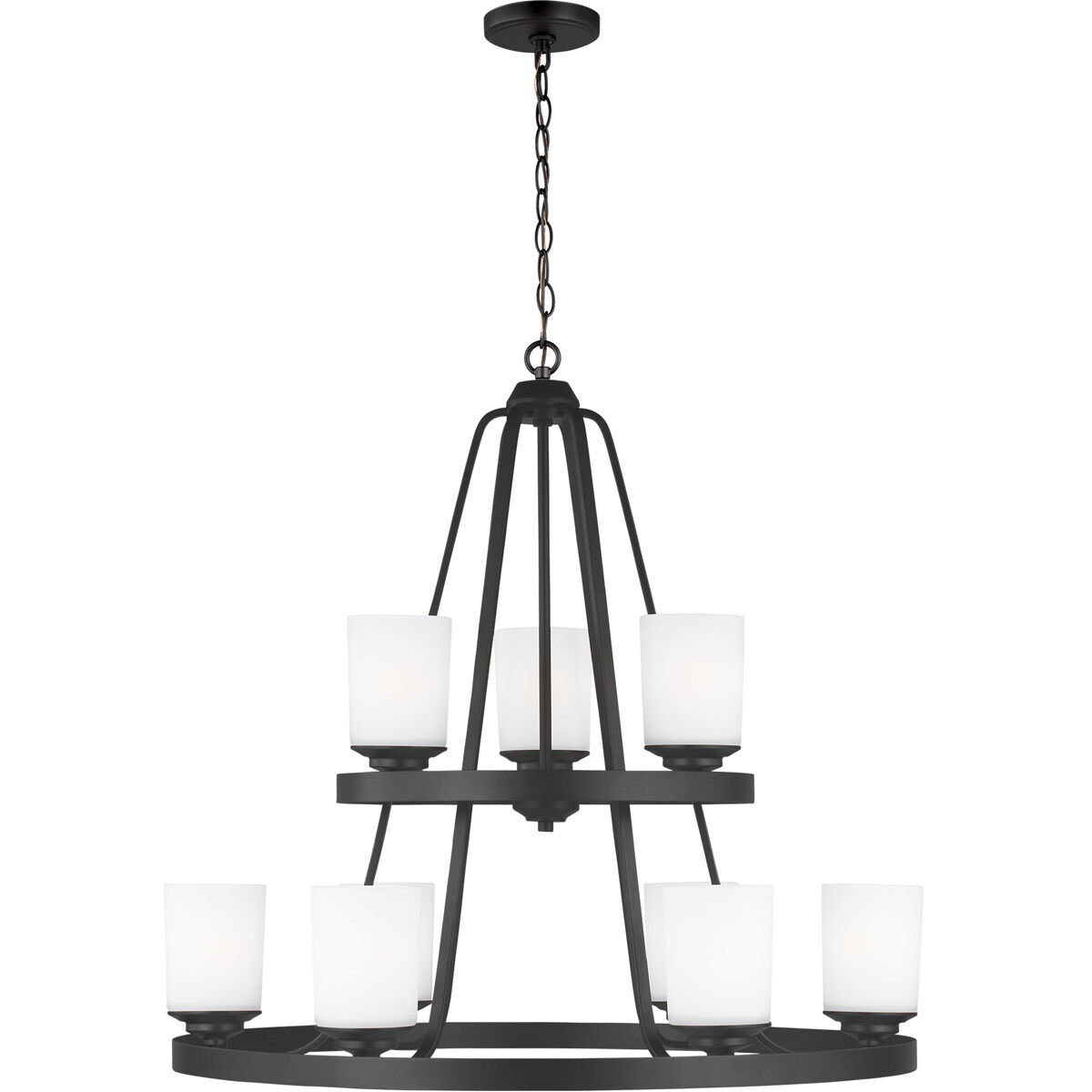 Kemal 9 Light 30 inch Midnight Black Chandelier Ceiling Light