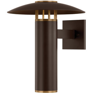 Birk 1 Light 15 inch Patina Brass/Bronze Exterior Wall Sconce