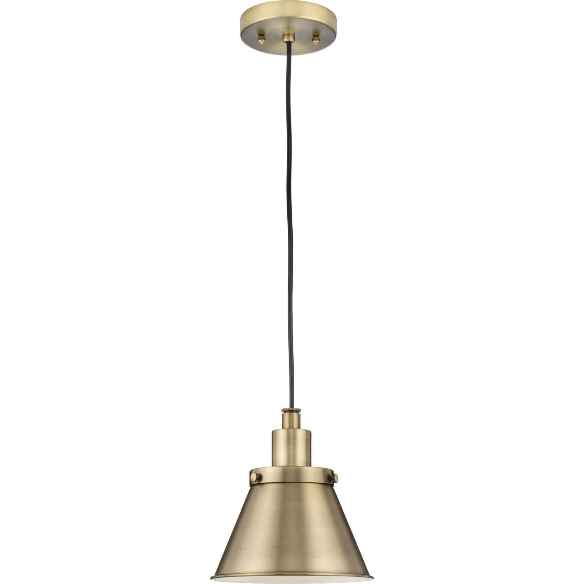 Hinton 1 Light 8.25 inch Vintage Brass Mini-Pendant Ceiling Light