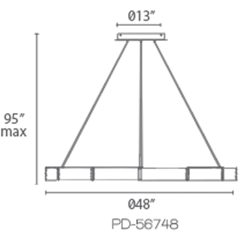 Zelda LED 48 inch Polished Nickel Chandelier Ceiling Light in 48in.