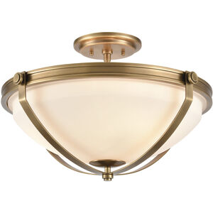 Connelly 19 inch Natural Brass Semi Flush Mount Ceiling Light 