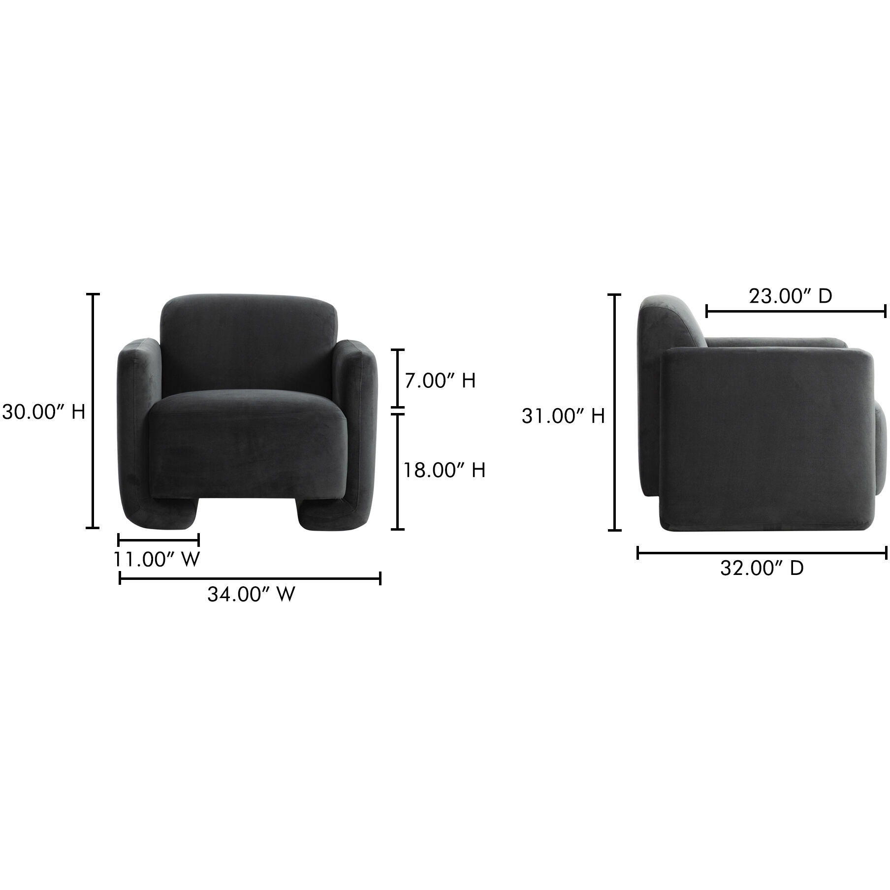 Fallon Grey Slipper Chair, Accent Chair