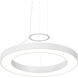 Pi 1 Light 30 inch Satin White Pendant Ceiling Light in 3500K