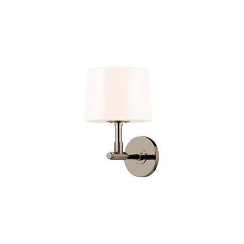 Soho 1 Light 8 inch Polished Nickel Sconce Wall Light in White Linen