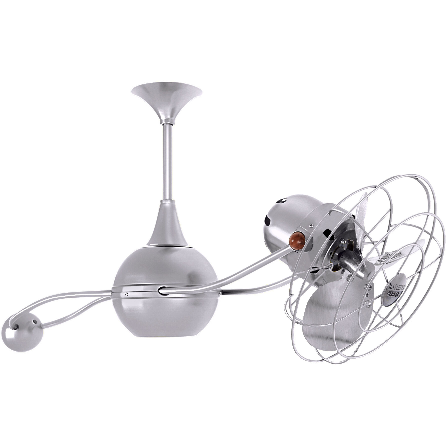Matthews-Gerbar Brisa 2000 13 inch Brushed Nickel Rotational Ceiling Fan, Matthews-Gerbar