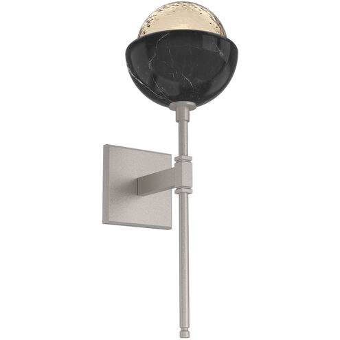 Cabochon LED 7.7 inch Metallic Beige Silver with Black Marble Sconce Wall Light in 3000K LED, Amber, Belvedere