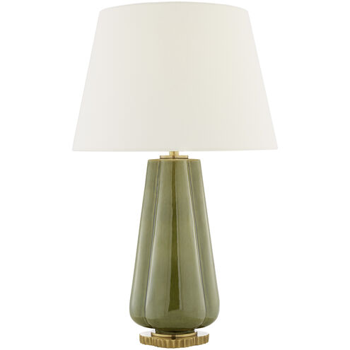 Alexa Hampton Penelope 30 inch 60 watt Green Porcelain Table Lamp Portable Light in Linen