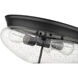 Amon 3 Light 15 inch Matte Black Flush Mount Ceiling Light in 6, Matte Opal Glass