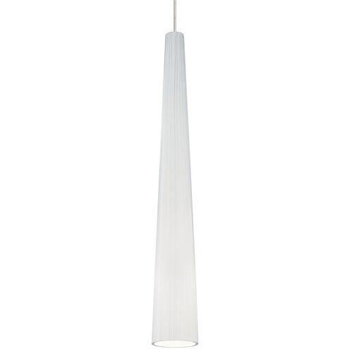 Zenith 1 Light 12 Chrome Low-Voltage Pendant Ceiling Light in Halogen, FreeJack, White Glass