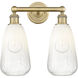 Edison Brookhaven Almond 2 Light 15 inch Brushed Brass Bath Vanity Light Wall Light in Opal Glass