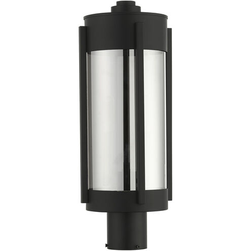 Sheridan 2 Light 19 inch Black with Brushed Nickel Candles Outdoor Post Top Lantern
