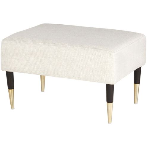 Oscar 13.25 inch Dark Brown and Cream Ottoman