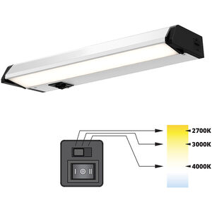 Color Temperature Changing 120V 9 inch Satin Nickel Linear Under Cabinet Light