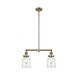 Franklin Restoration Canton LED 21 inch Antique Brass Chandelier Ceiling Light in Clear Glass, Franklin Restoration