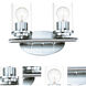 Corona 2 Light 12 inch Polished Chrome Bath Vanity Wall Light in Clear