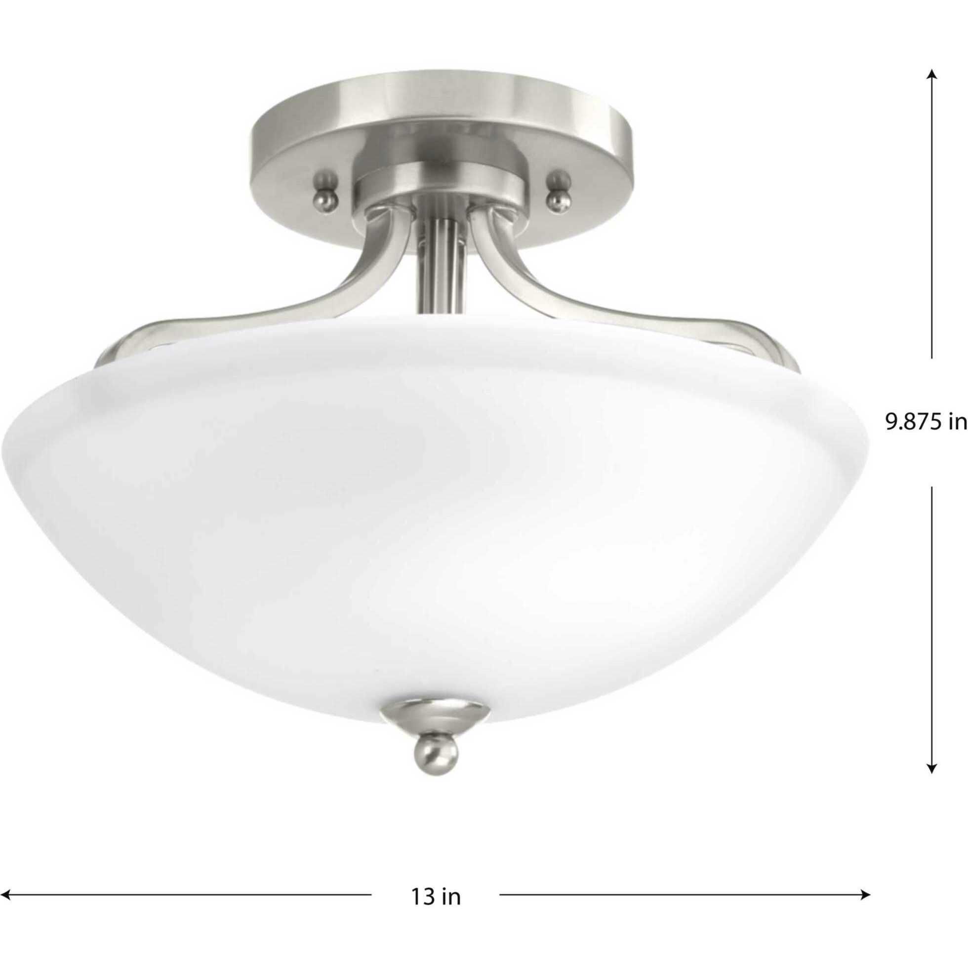 Laird 2 Light 13 inch Brushed Nickel Semi-Flush Mount Convertible Ceiling Light