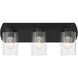Hendrix 3 Light 20.5 inch Flat Black Vanity Light Wall Light